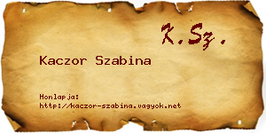 Kaczor Szabina névjegykártya