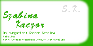 szabina kaczor business card